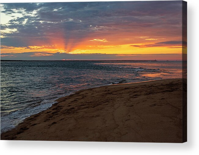 Newburyport Acrylic Print featuring the photograph Sunrise on Plum Island Beach Newburyport Massachusetts by Toby McGuire