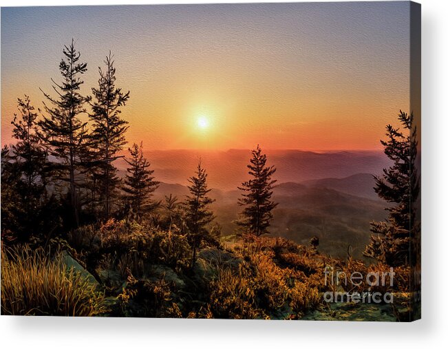 Blue Ridge Mountains Acrylic Print featuring the photograph Sunrise on the Blue Ridge Parkway by Shelia Hunt