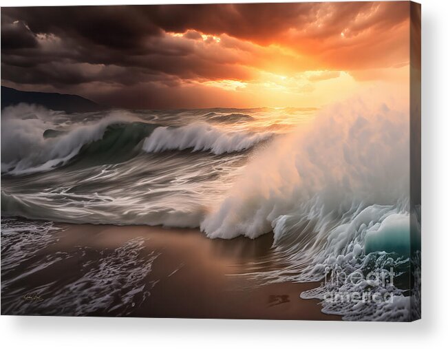 Sunrise Acrylic Print featuring the photograph Sunrise on the Coast of Maine by Shelia Hunt