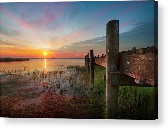 Clouds Acrylic Print featuring the photograph Sunrise Over the Lake by Debra and Dave Vanderlaan