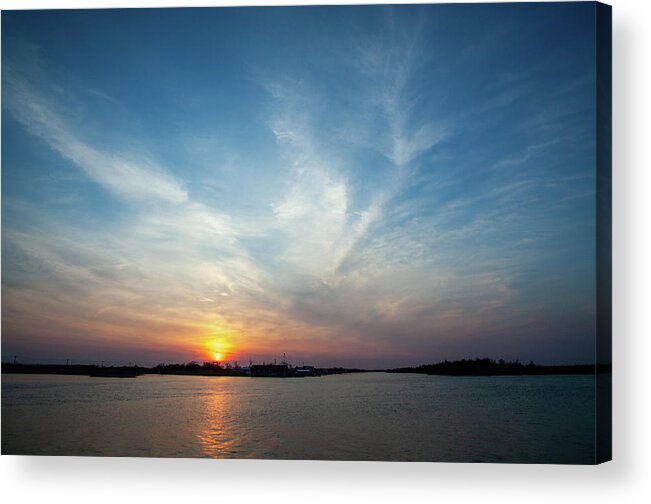 Lewes Delaware Acrylic Print featuring the photograph Sunset At Lewes by Karol Livote