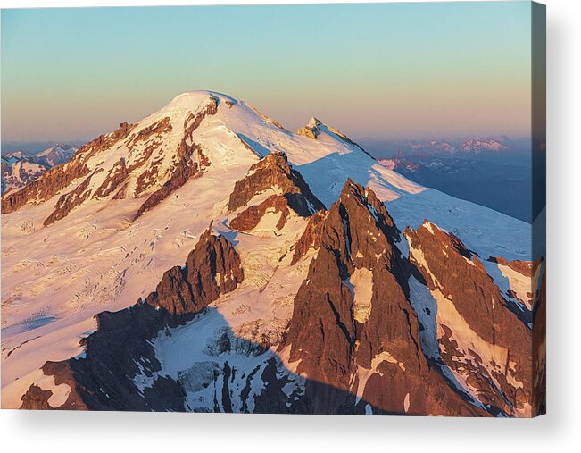 Mount Baker Acrylic Print featuring the photograph Sunset Gold by Michael Rauwolf