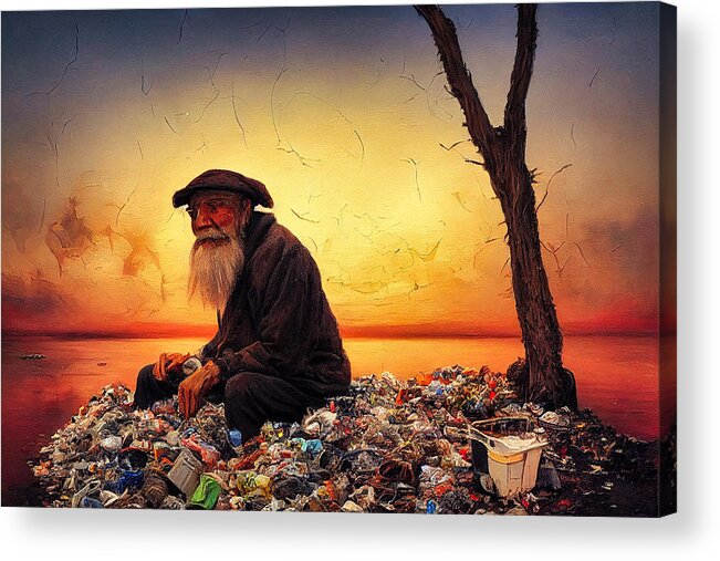 Figurative Acrylic Print featuring the digital art Sunset In Garbage Land 48 by Craig Boehman