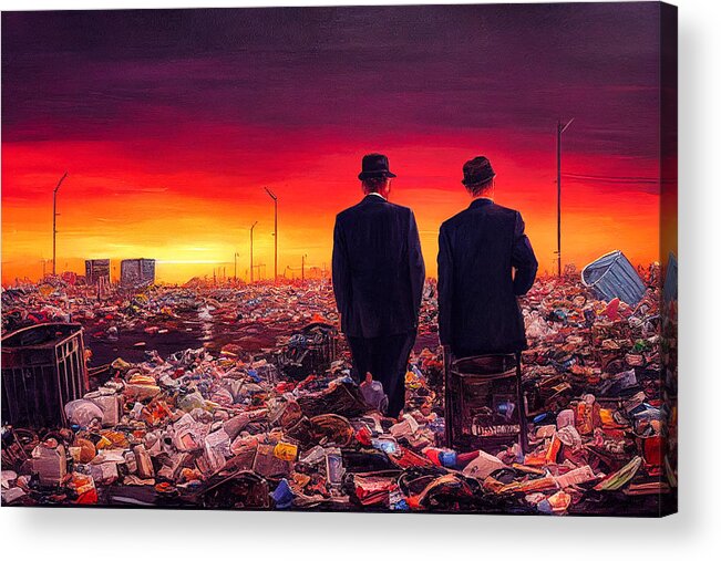 Figurative Acrylic Print featuring the digital art Sunset In Garbage Land 73 by Craig Boehman