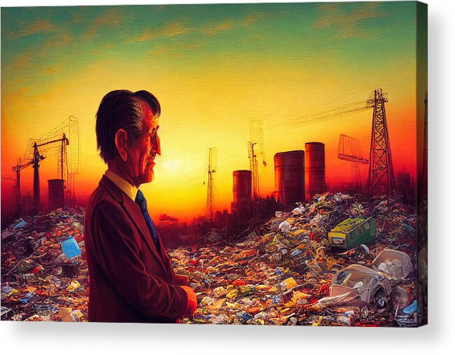 Figurative Acrylic Print featuring the digital art Sunset In Garbage Land 74 by Craig Boehman