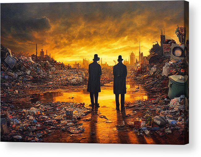 Figurative Acrylic Print featuring the digital art Sunset In Garbage Land 77 by Craig Boehman