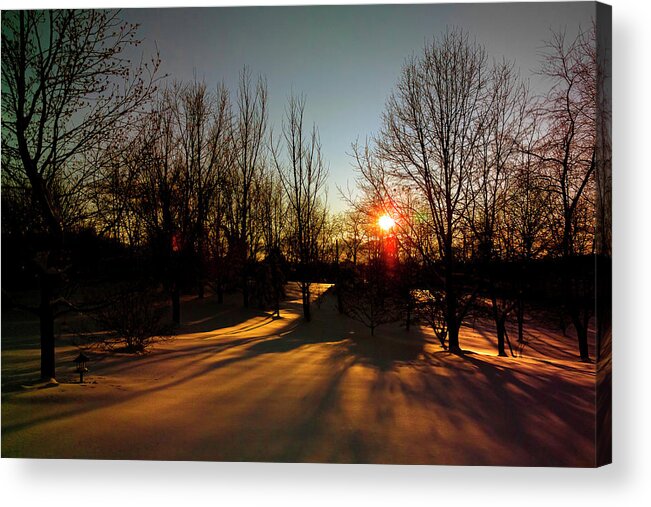 Sunset In Snow Acrylic Print featuring the photograph Sunset in Snow by Greg Reed