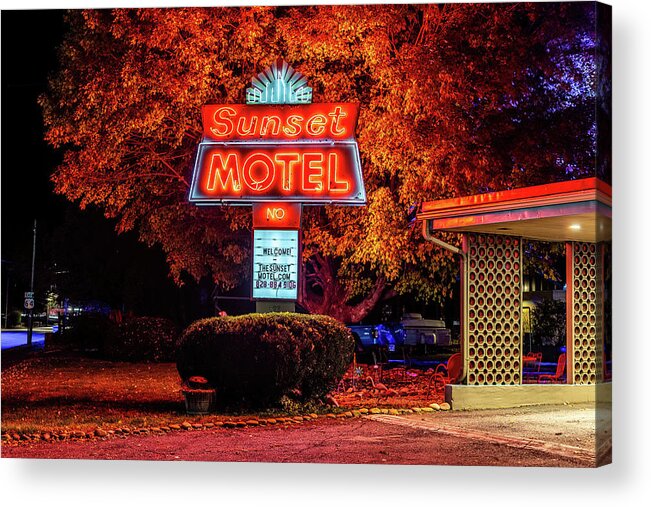 2022 Acrylic Print featuring the photograph Sunset Motel by Charles Hite