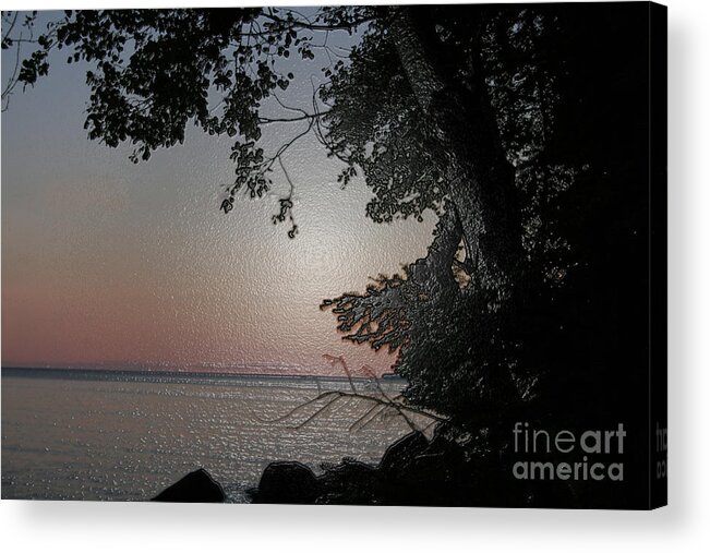 Sunset Acrylic Print featuring the photograph Sunset on Lake Winnipeg by Mary Mikawoz