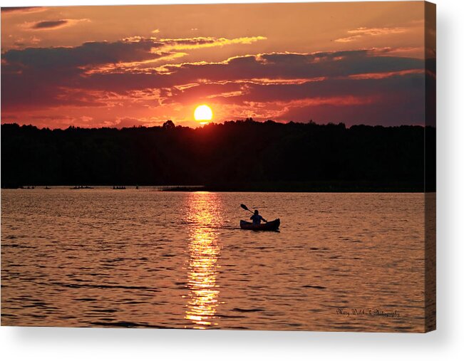 Lake Acrylic Print featuring the photograph Sunset on Nimisila Lake by Mary Walchuck