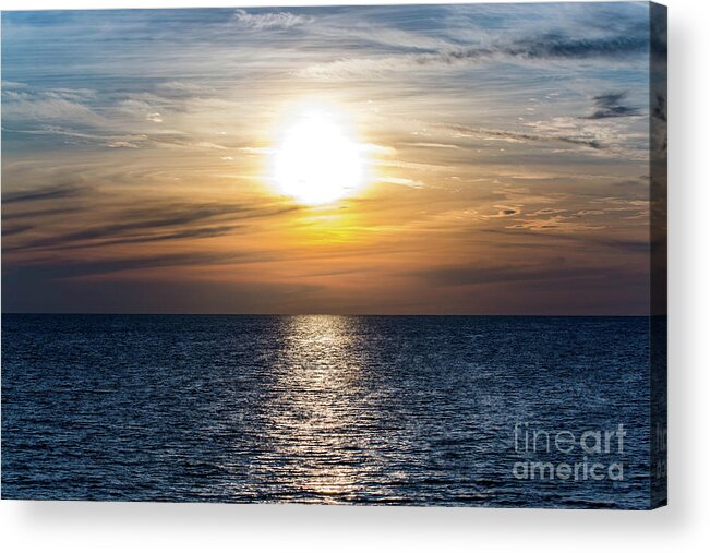 Sunset Acrylic Print featuring the photograph Sunset over the Gulf of Mexico by Beachtown Views