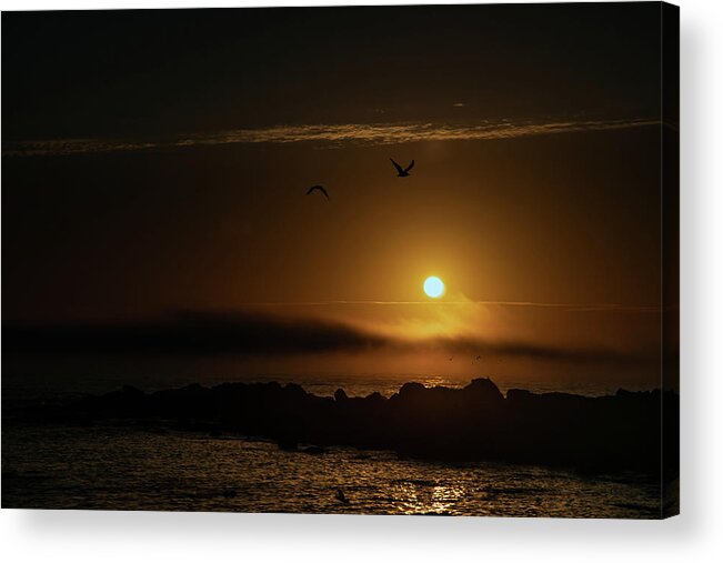 Sunset Acrylic Print featuring the photograph Sunset over the ocean by Micah Offman