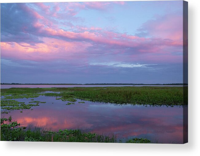 Landscape Acrylic Print featuring the photograph Sunset Reflection by Carolyn Hutchins
