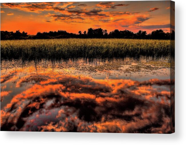 Wausau Acrylic Print featuring the photograph Sunset Reflection On The Rib River by Dale Kauzlaric
