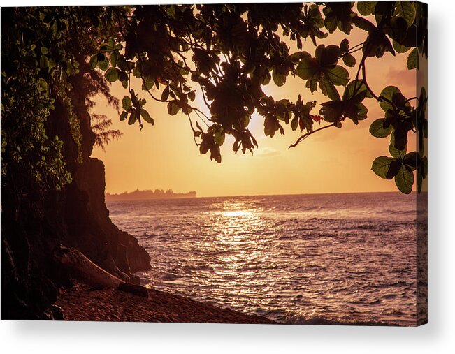 Kauai Acrylic Print featuring the photograph Sunset Shelter by Tony Spencer