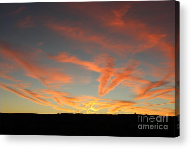 Contrails Acrylic Print featuring the photograph Sunset Trails by Doug Miller