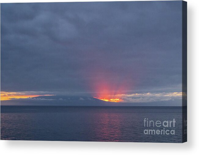 Ecuador Acrylic Print featuring the photograph Sunset View from Santiago Island by Nancy Gleason