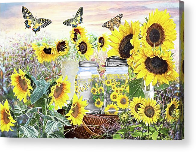 Spring Acrylic Print featuring the photograph Sunshine in a Jar Painting by Debra and Dave Vanderlaan