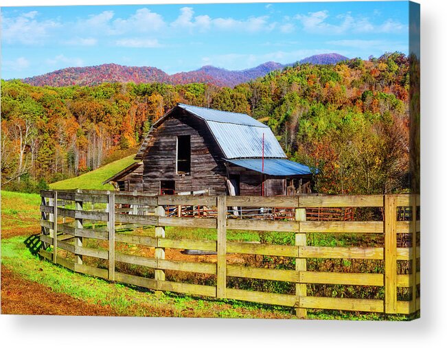 Barns Acrylic Print featuring the photograph Sunshine on the Fence by Debra and Dave Vanderlaan