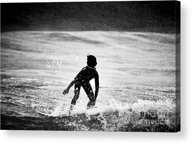 Surfer Acrylic Print featuring the photograph Surfer Boy Waiting by Debra Banks