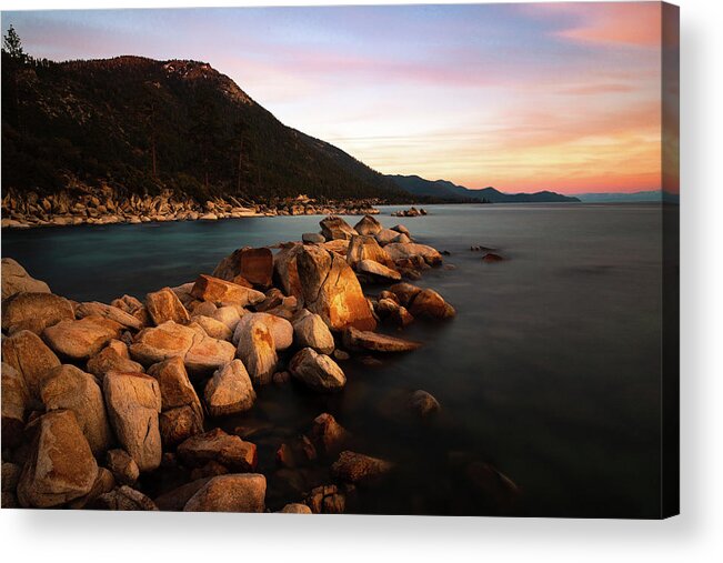 Lake Acrylic Print featuring the photograph Tahoe Evening by Mike Lee