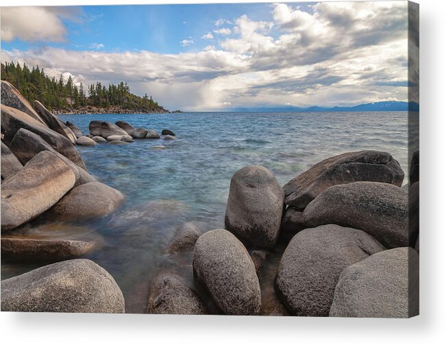 Tahoe Acrylic Print featuring the photograph Tahoe in rainstorm by Jonathan Nguyen
