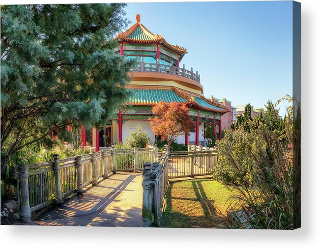 Pagoda Acrylic Print featuring the photograph Taiwan Friendship Pavillion - Norfolk by Susan Rissi Tregoning