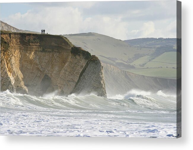 Scenics Acrylic Print featuring the photograph Take care, cliff edges can be dangerous by s0ulsurfing - Jason Swain