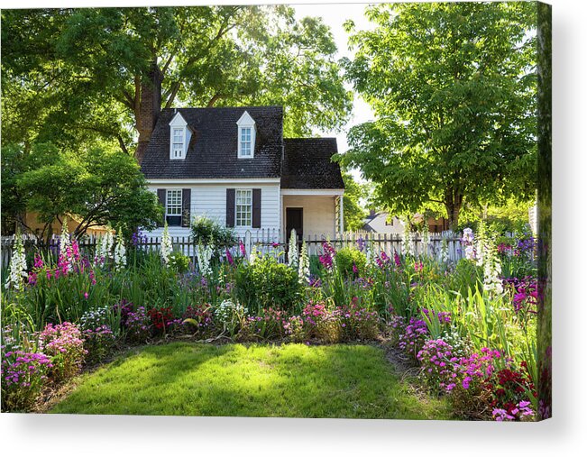 Colonial Williamsburg Acrylic Print featuring the photograph Taliaferro-Cole Garden in May by Rachel Morrison