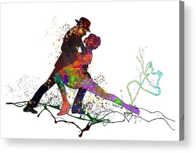 Dance Acrylic Print featuring the mixed media Tango Passion 02 by Miki De Goodaboom