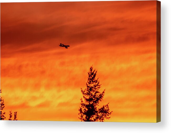 Kc 135 Acrylic Print featuring the photograph Tanker in Sunset by Dorothy Cunningham