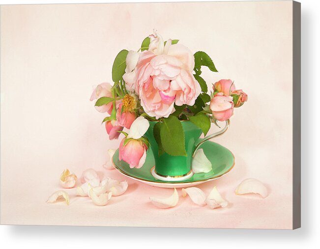Roses Acrylic Print featuring the photograph Tea Rose by Theresa Tahara
