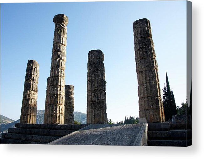 Temple Of Apollo Acrylic Print featuring the photograph Temple of Apollo in Delphi, Greece by Sean Hannon