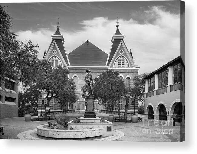 Texas State University Acrylic Print featuring the photograph Texas State University Old Main Plaza by University Icons