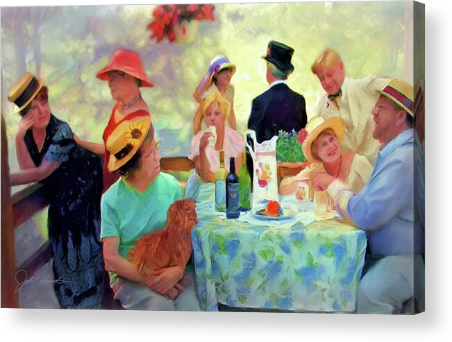 Luncheon Of The Boating Party Acrylic Print featuring the painting The Boating Party Reimagined by Joel Smith