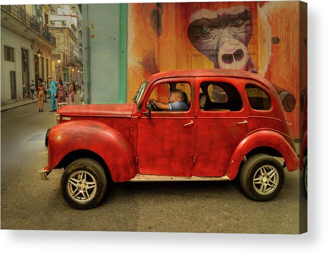 Old Car Acrylic Print featuring the photograph The careful driver by Micah Offman