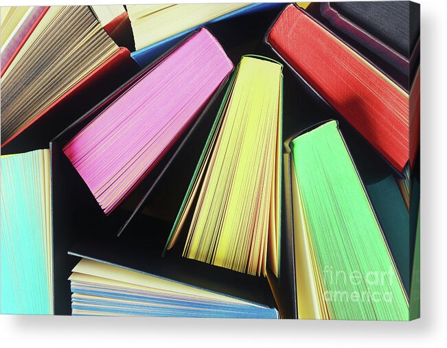 Books Acrylic Print featuring the photograph The colors of knowledge by Mendelex Photography