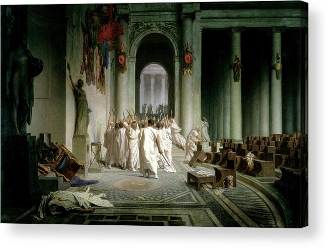 Jean-leon Gerome Acrylic Print featuring the painting The Death of Julius Caesar, 1867 by Jean-Leon Gerome