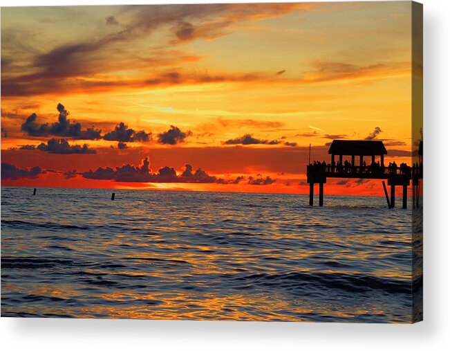 End Acrylic Print featuring the digital art The End of a Gulf Day by Linda Ritlinger