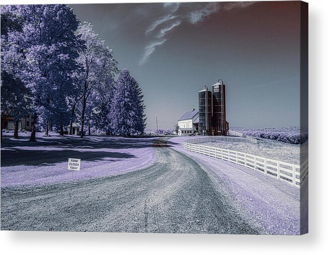 Infrared Photography Acrylic Print featuring the photograph The Farm by Penny Polakoff