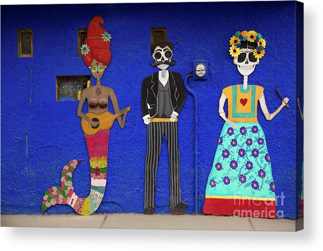 Skeleton Acrylic Print featuring the photograph The Festive Dead Souls of Sayulita by Becqi Sherman