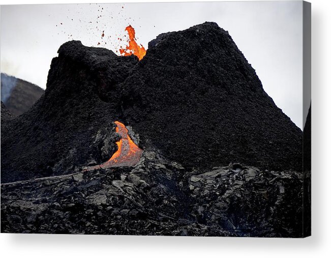Volcano Acrylic Print featuring the photograph The first vent by Christopher Mathews