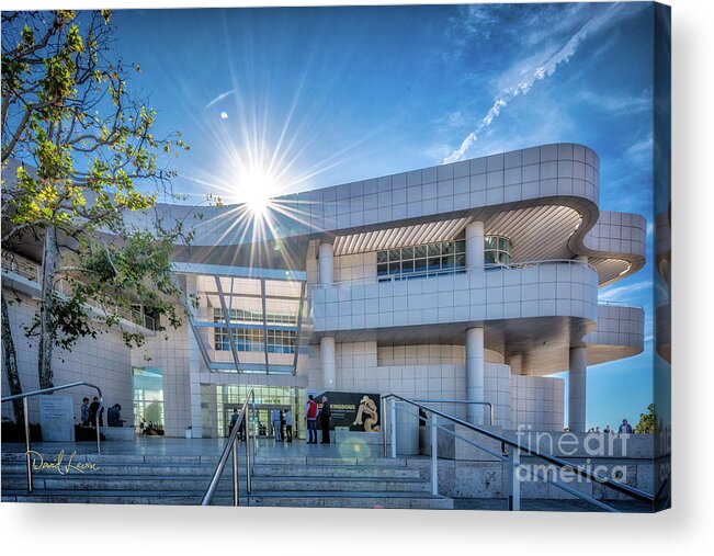 Brentwood Acrylic Print featuring the photograph The Getty's Museum Entrance by David Levin