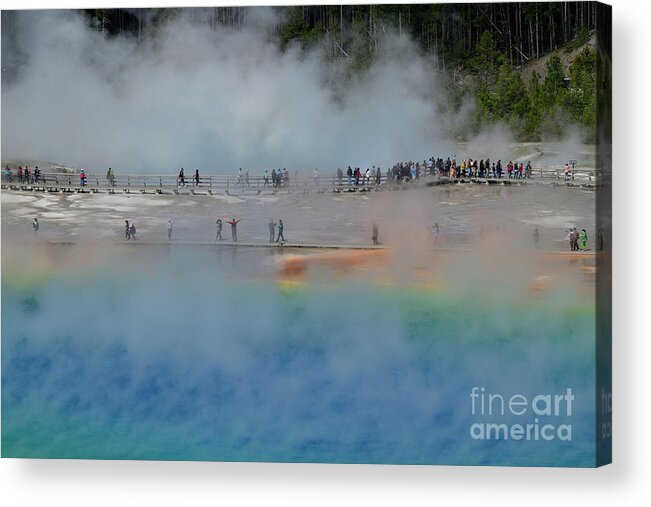 Grand Prismatic Acrylic Print featuring the photograph The Grand Prismatic and The Boardwalk by Amazing Action Photo Video
