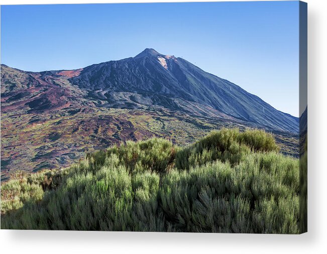 Mountains Acrylic Print featuring the photograph Green side of Mount Teide by Sun Travels