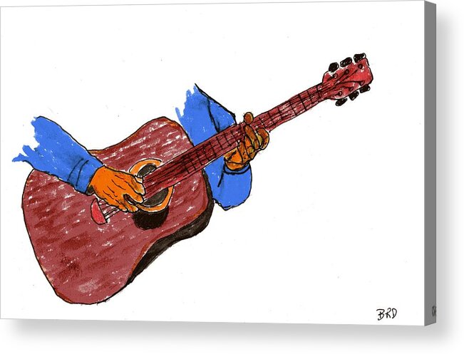 Guitar Acrylic Print featuring the painting The Guitarist by Branwen Drew