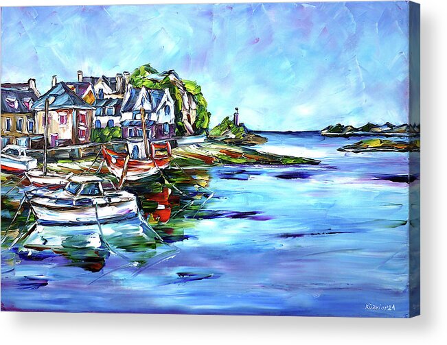 Loguivy De La Mer Acrylic Print featuring the painting The Islands Of Brittany by Mirek Kuzniar