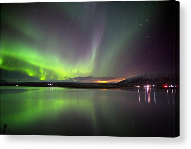Iceland Acrylic Print featuring the photograph The Lady and the Lake by Christopher Mathews