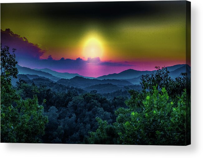 Light Acrylic Print featuring the photograph The Light Beyond the Mountains by Demetrai Johnson