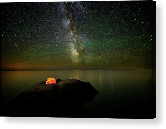 The Milky Way Acrylic Print featuring the photograph The Lonely Planet by Henry w Liu